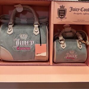 Juicy Couture Limited Edition Mommy and Me Light Blue  Satchel and Crossbody Set